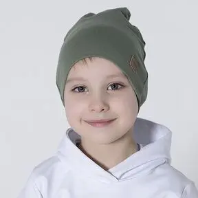 Шапка детская трикотажная хаки